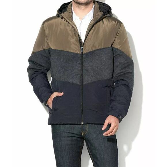 Desigual 19WMEW09 Chaq-Americo Jacket Black-Gray with khaki Size XL NWT - Picture 1 of 10